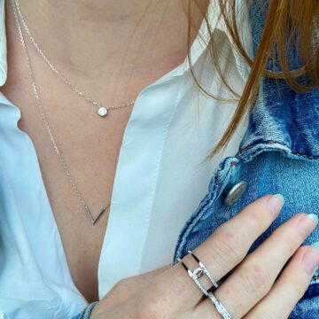 Collier argent double chaine