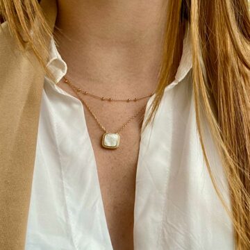 Collier plaqué or 18 k nacre