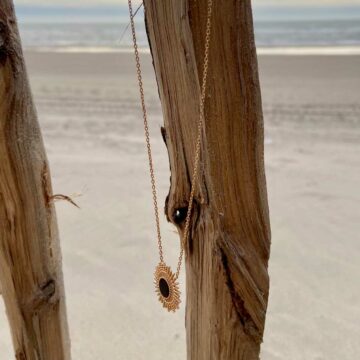 Collier plaqué or Soleil décor plage