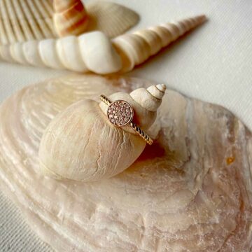 Bague plaqué or zirconiums