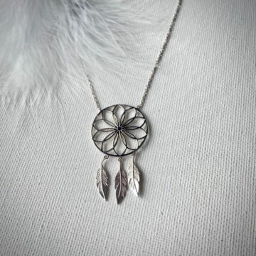 Collier attrape rêves argent