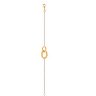 Bracelet plaqué or deux anneaux perlés