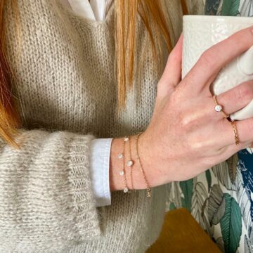 Trio de bracelets en plaqué or petits zircon