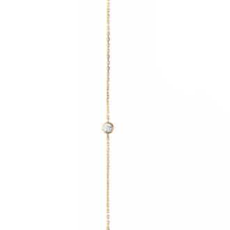 Bracelet chaine plaqué or avec zircon serti clos