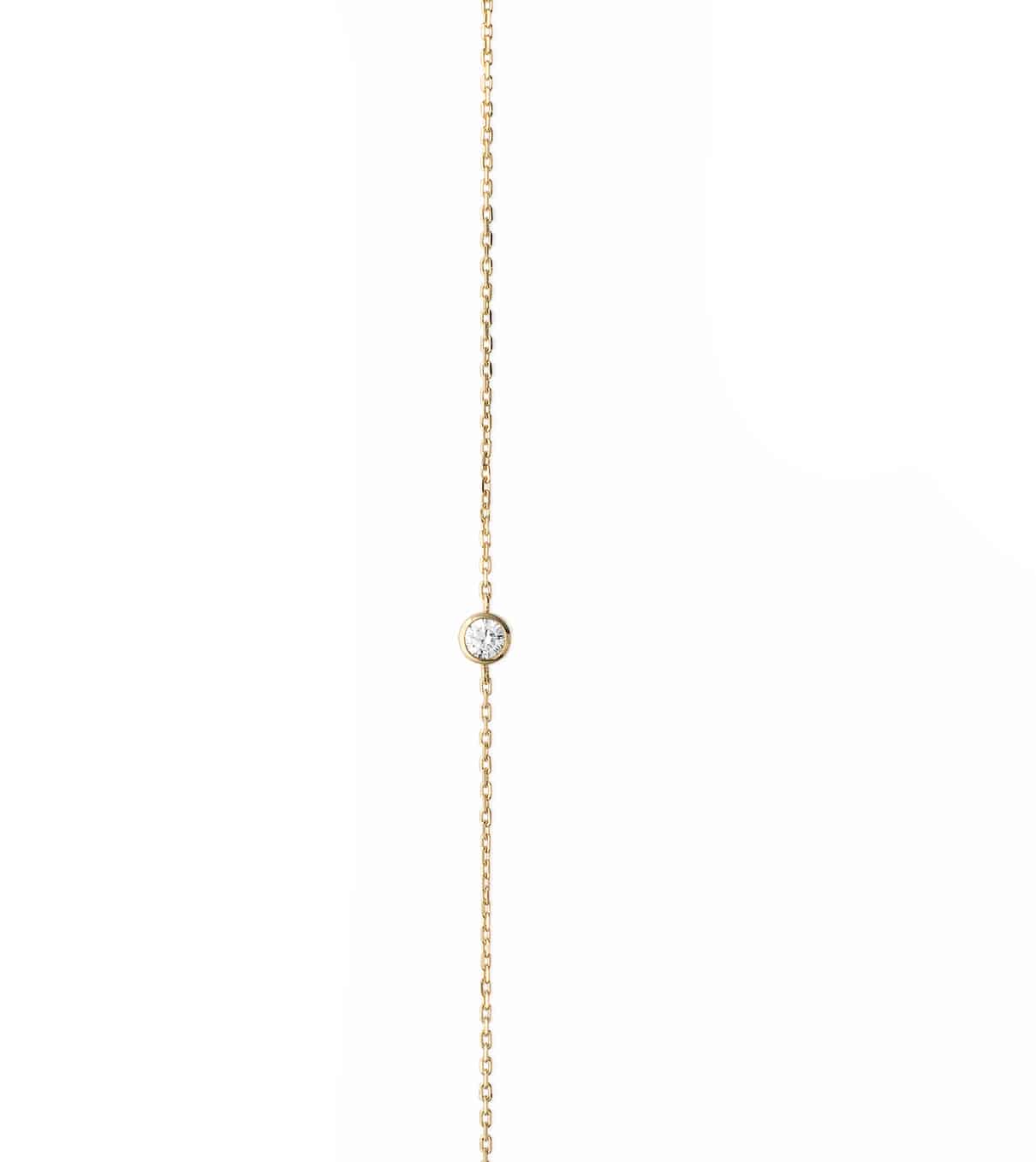 Bracelet chaine plaqué or avec zircon serti clos