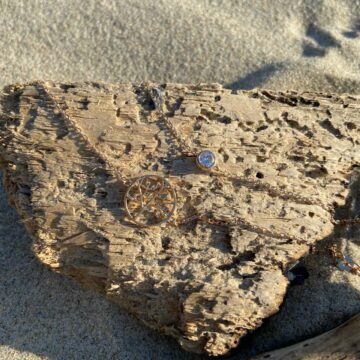 Bracelet plaqué or zircon et motif arbre