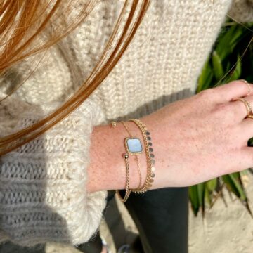 Bracelet plaqué or nacre