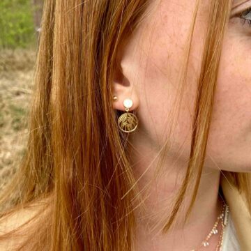 Boucles d'oreilles pendantes plaqué or