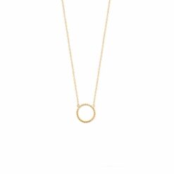 Collier plaqué or pendentif anneau torsadé