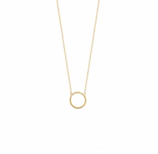 Collier plaqué or pendentif anneau torsadé
