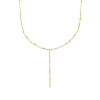 Collier plaqué or scintillant forme Y