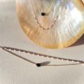 Bracelet plaqué or agate perles