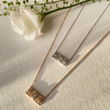 Composition de 2 colliers barette argent et plaqué or
