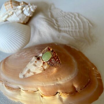 Bague plaqué or pierre aventurine