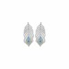 Boucles d'oreilles Plume zircon bleu