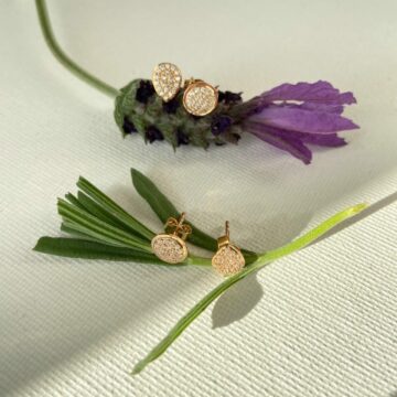 Boucles d'oreilles ronde et goutte d'eau zirconium