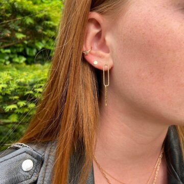 Boucles plaqué or 2 maillons striés