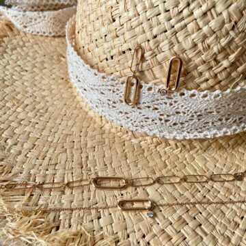 Boucles d'oreilles maillon ovale et strass