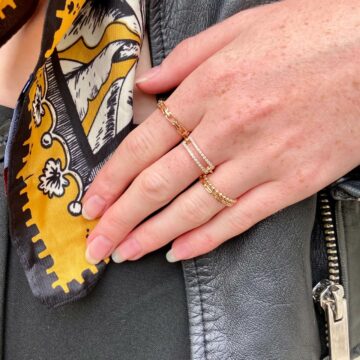 Bague double barrette plaqué or Ludivine