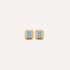 Boucles puces pierre bleue rectangulaire