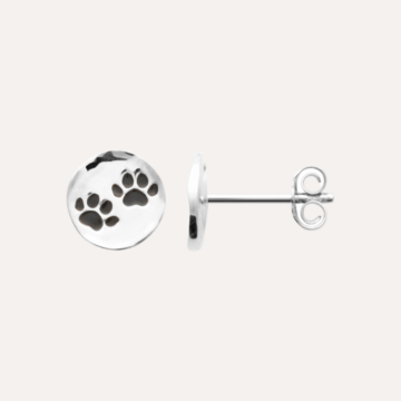Boucles puces pattes de chien en argent