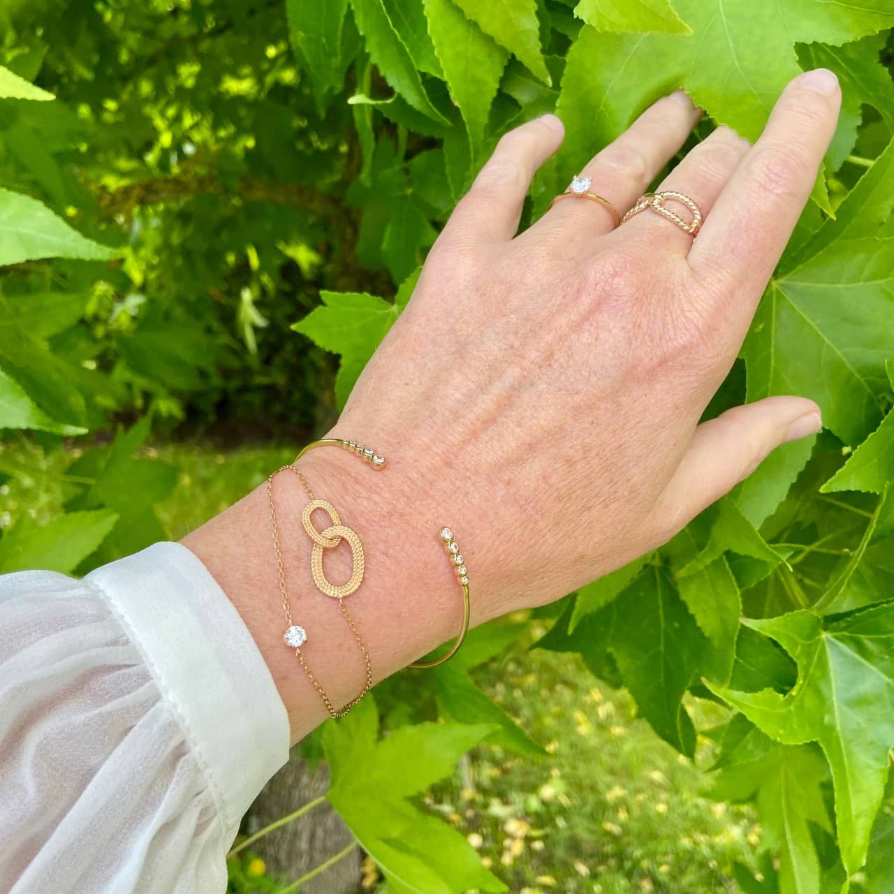 bracelets fins en plaque or