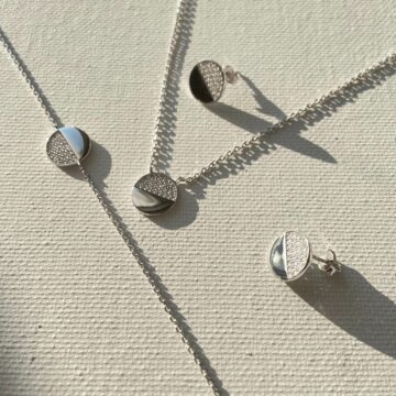 bijoux en argent rhodié et zircons