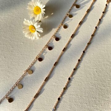 Bracelet plaqué or 18 carats mailles fines