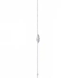 Bracelet plume argent zircons