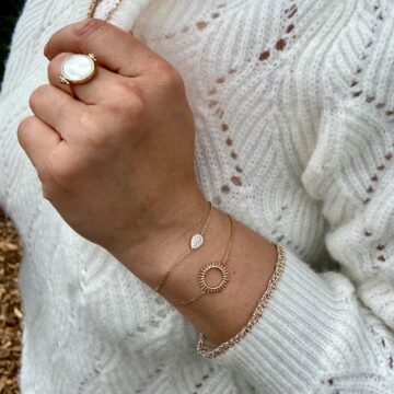 Bracelet plaqué or anneau soleil