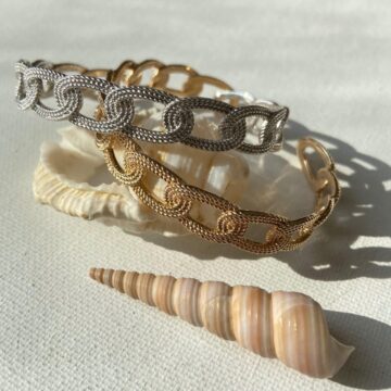 Bracelet jonc argent et plaqué or