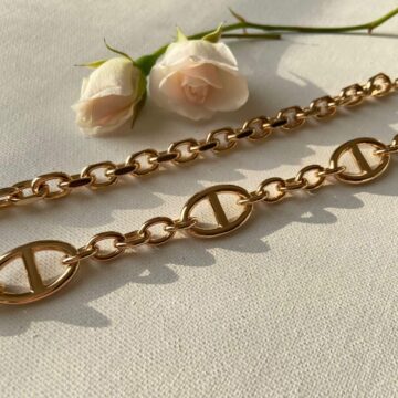 Bracelet maille forçat plaqué or