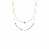 Collier double rang perles bleues