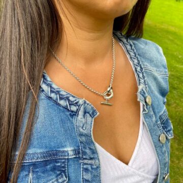 Superbe collier en argent rhodié