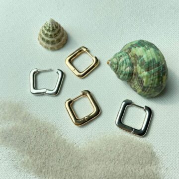 Boucles d'oreilles créoles carré