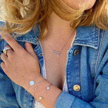 collier argent zircon mobile