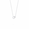 Collier argent deux anneaux zirconium