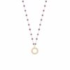 Collier perles améthyste soleil plaqué or