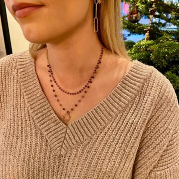 Très joli Collier plaqué or avec des perle d'améthyste