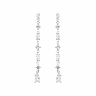 longues Boucles argent zircon brillante