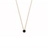 Collier plaqué or agate noire