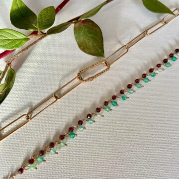 Composition de 2 bracelets plaqué or