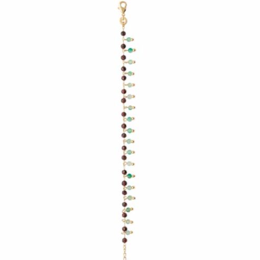 Bracelet plaqué or tendance perles couleur