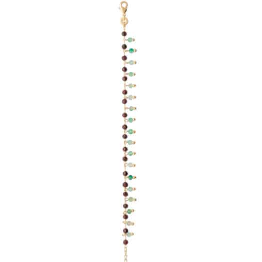 Bracelet plaqué or tendance perles couleur