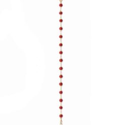 Bracelet plaqué or perles rouges