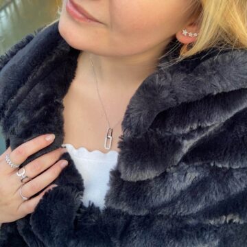 Collier carré entrelacés en argent rhodié style géométrique Chic Les Bijoux Chics