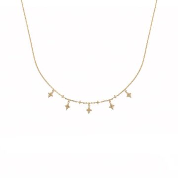 collier plaqué or étoiles tendance