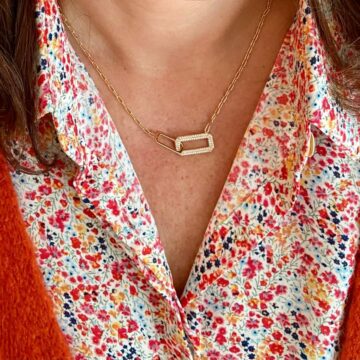 Collier plaqué or maillons rectangulaires