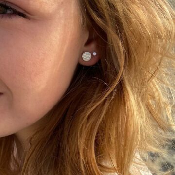 Boucles d'oreilles argent martelées