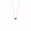 Collier plaqué or et pierre rhodonite